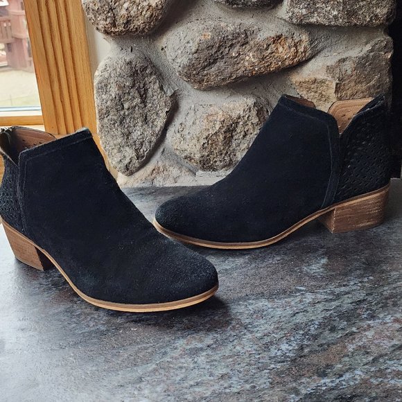Susina Black/Tan Suede Leather Booties Size 8.5W - Picture 5 of 15